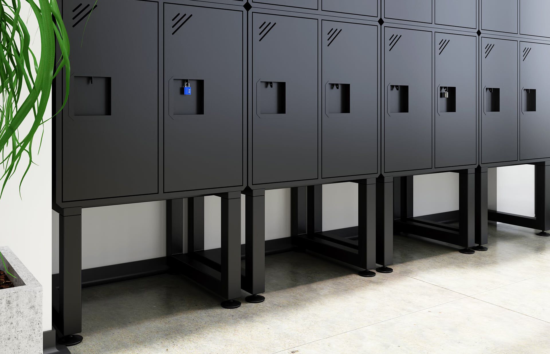 Lockers on Vari locker stand