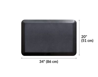 standing mat is 20 inches deep and 34 inches wide