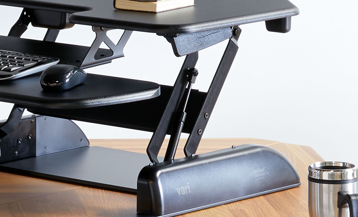 Individual adjusting height on VariDesk cube corner 36