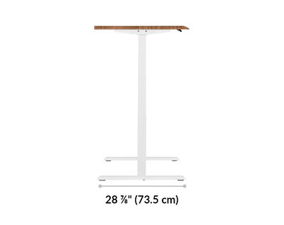 The base of the Electric Standing Desk with ComfortEdge™ 48x30 walnut is 28.88 inches deep