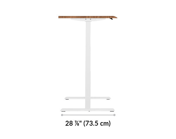 The base of the Electric Standing Desk with ComfortEdge™  48x30 walnut is 28.88 inches deep