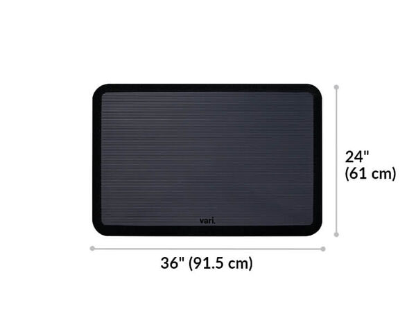 Standing mat 36 by 25 is 36 inches wide and 24 inches long
