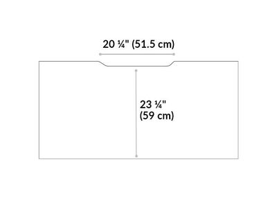 QuickPro Table 48 monitor arm groove is 20 and a quarter inches wide. Tabletop length to groove is 23 and a quarter inches long