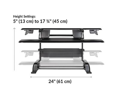 Dimension image that shows the base of the converter is twenty-four inches wide