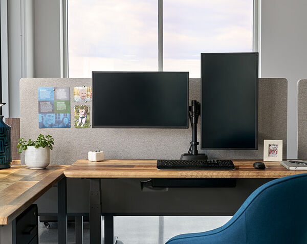 beam privacy panel installed behind a desk