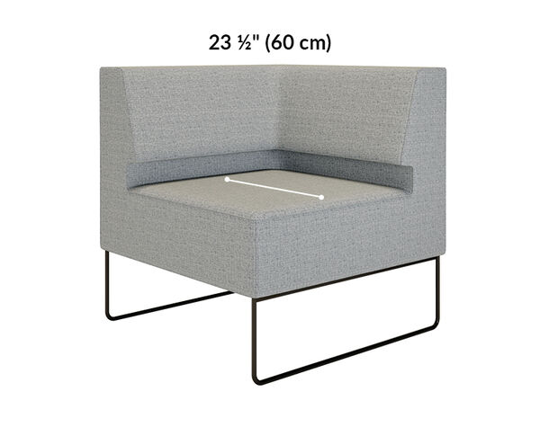 corner seat seat depth is 23 and a half inches deep 