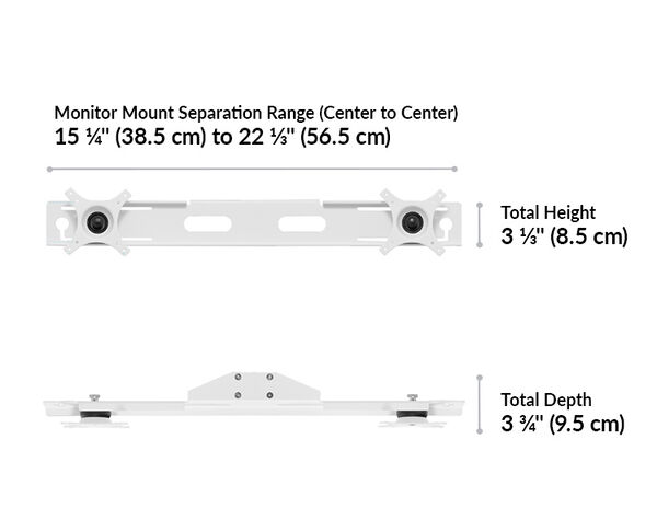 The total width of the premier electric single monitor converter is 32 inches wide
