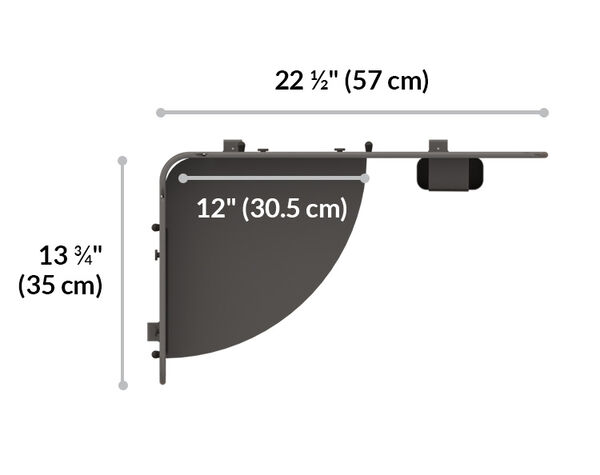 corner accessory top view specs
