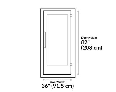 privacy booth door is 82 inches tall and 36 inches wide