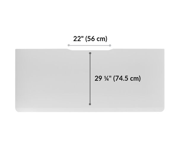 The surface of the Electric Standing Desk 72x30 White top is 29.25 inches deep