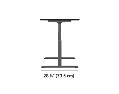 The base of the Electric Standing Desk 60x30 Black is 28.88 inches deep