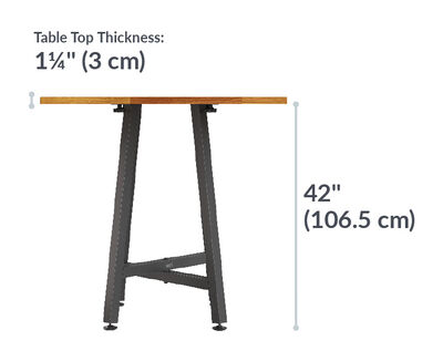 standing square table is forty two inches tall