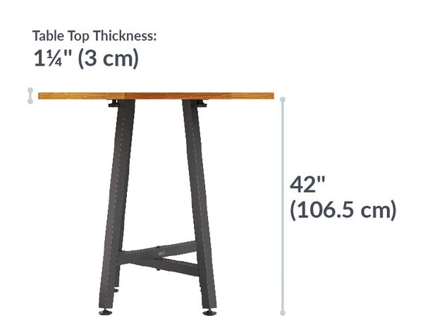 standing square table is forty two inches tall