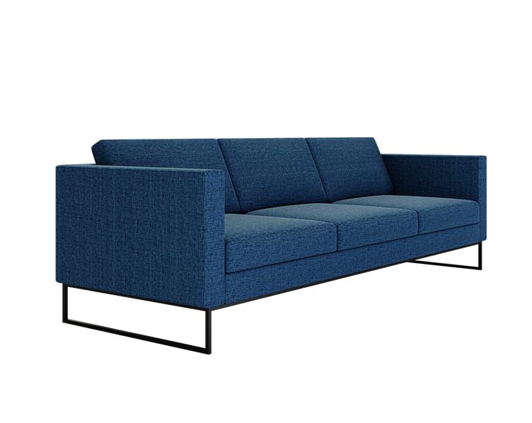three seat sofa on white background
