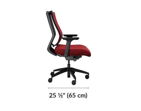 vari task chair is 25 and a half inches deep