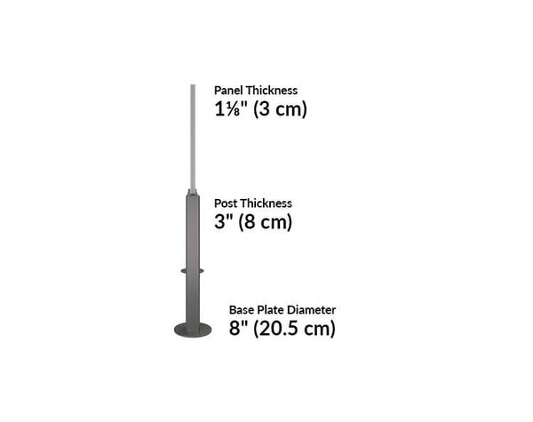 beam privacy panel is 1 and one eighth of an inch thick