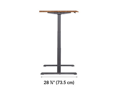 The base of the Electric Standing Desk with ComfortEdge 48x30 Walnut is 28.88 inches deep