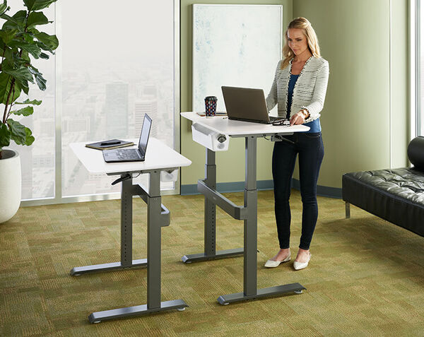 professional working at standing workstation 36x24