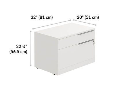 executive lateral file cabinet is 32 inches wide, 20 inches deep, and 22 and a quarter inches tall