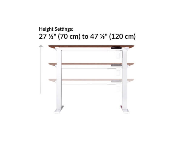 Essential Electric Standing Desk split top 48x24 height ranges from 27 to 47 inches