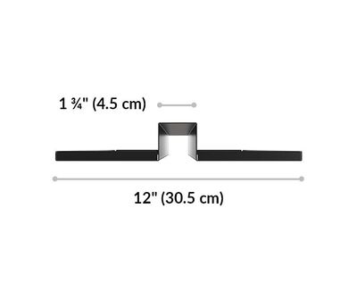 quickflex cubes top shelf is twelve inches wide and one and the slot for the wall panel is three quarters wide