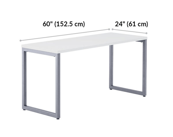 white vari table 60 by 24 width 60 inches