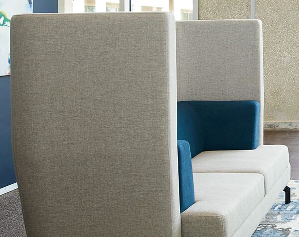 side view of high back sofa