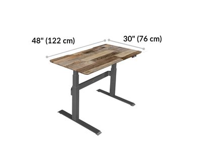 Vari electric standing desk 48x30 tabletop is 48 inches wide and 30 inches long