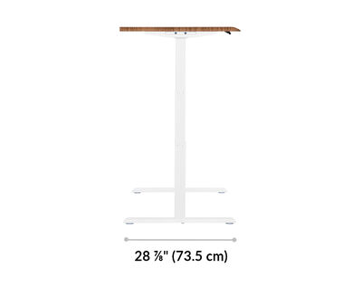 The base of the Electric Standing Desk with ComfortEdge™ 72x30 walnut is 28.88 inches deep