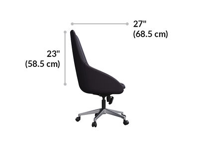 High Back Conference Chair seat is 23 inches tall and 27 inches deep