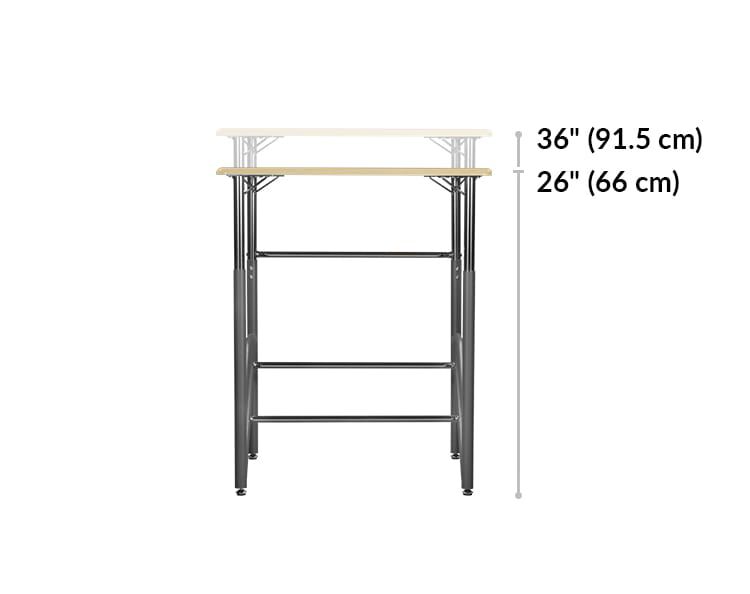 height settings range from 26 inches to 36 inches