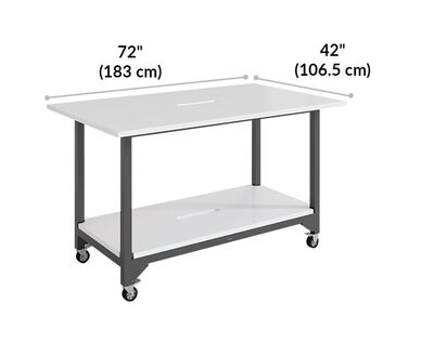 measures 72 inches long by 42 inches wide