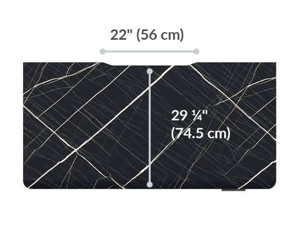 the surface of the electric standing desk comfortedge sixty by thirty desk black marble top is twenty nice and a quarter inches deep