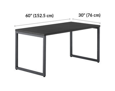 black table 60 inches wide and 30 inches wide