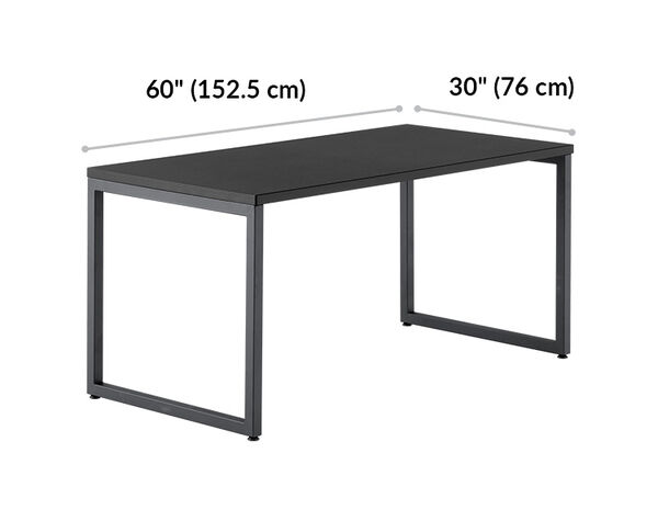black table 60 inches wide and 30 inches wide