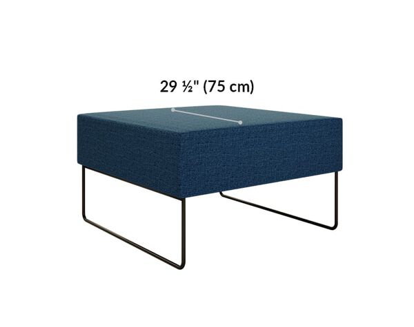 sectional ottoman depth is 29 and a half inches