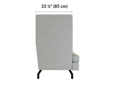 High back sofa is 33 and a half inches deep