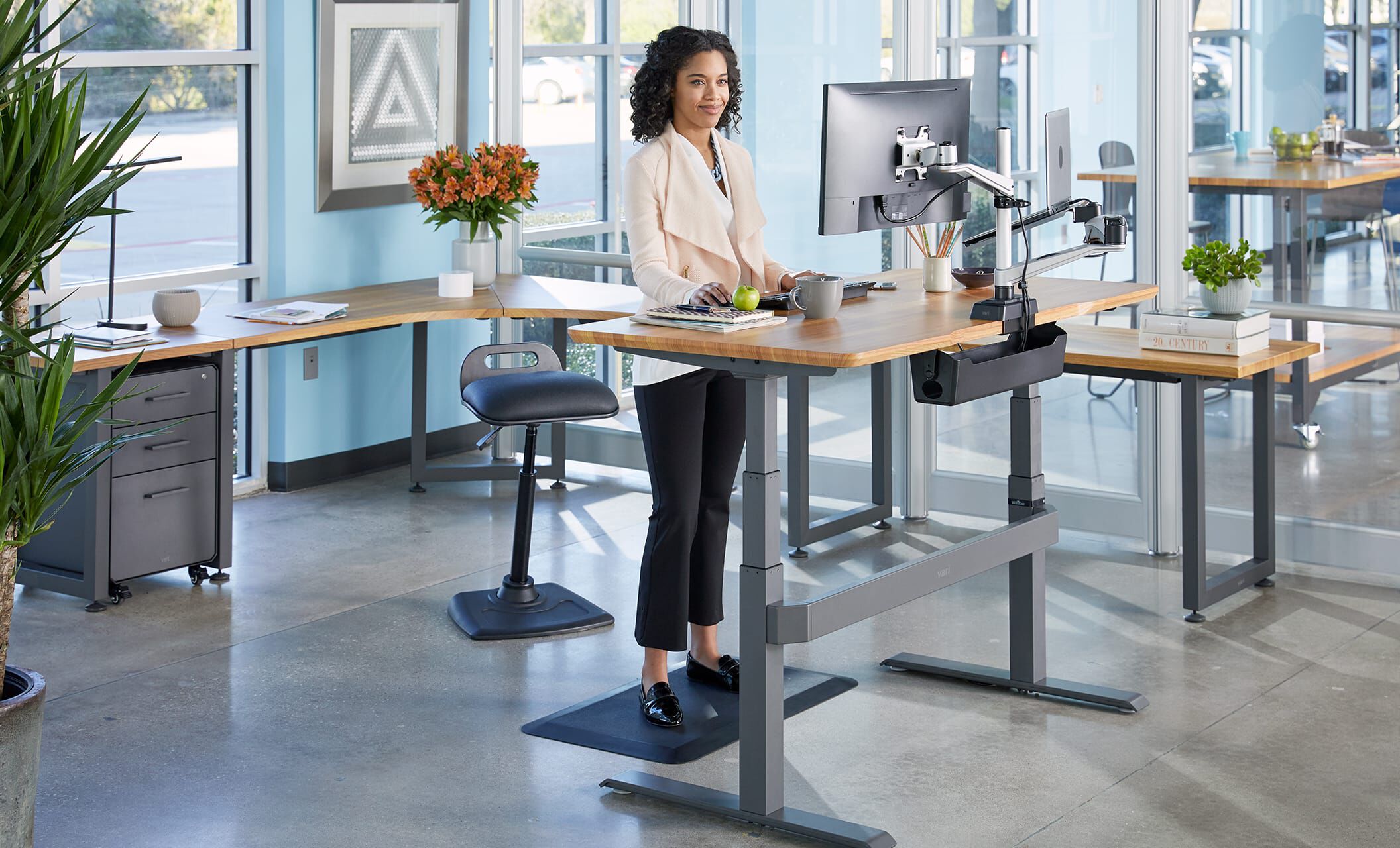 Professional working in office with Vari products