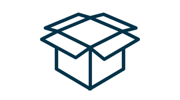 cardboard box with flaps open