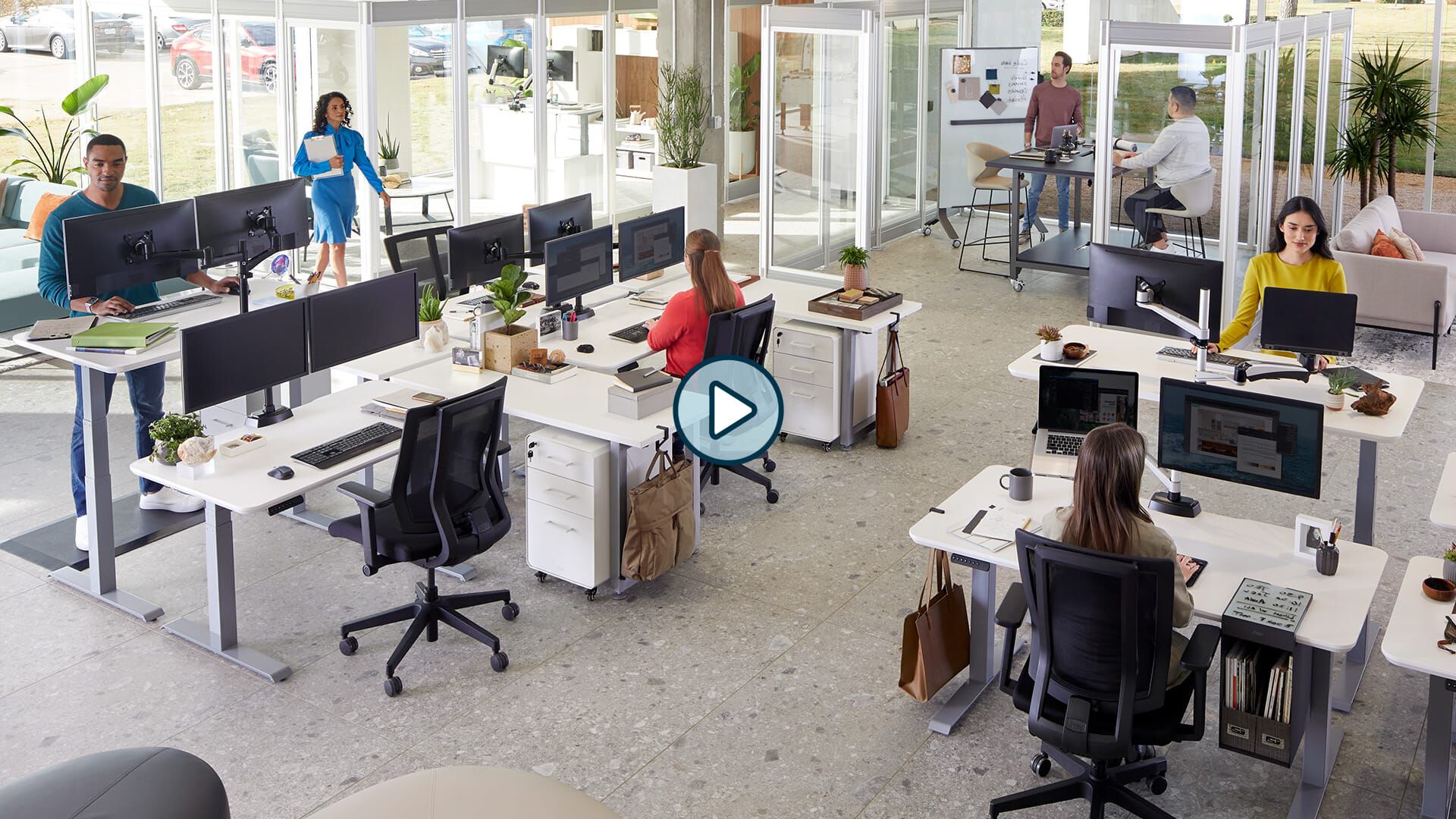professionals working in office
