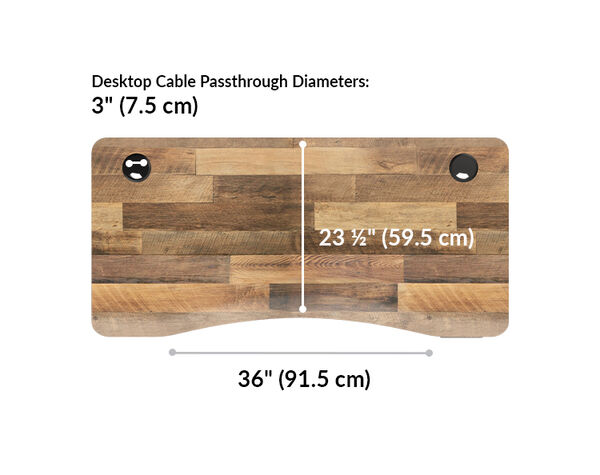 The surface of the Ergo Electric Standing Desk 54x26 is 23.5 inches deep