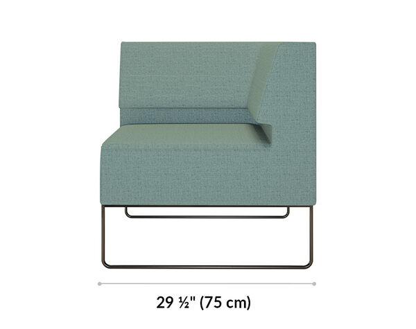 corner seat is 29 and a half inches wide