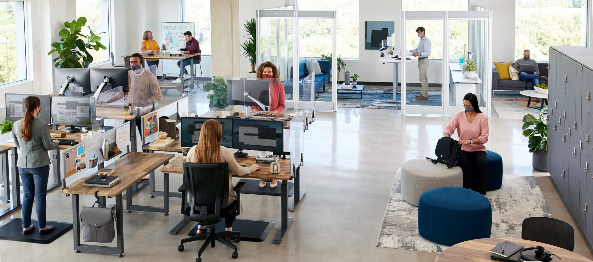 open office space of vari products