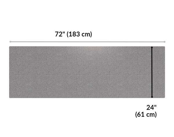 beam privacy panel is 72 inches long and 24 inches tall