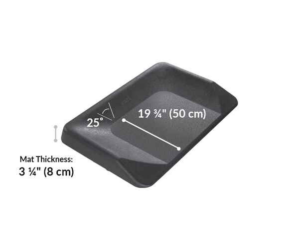 Vari active mat thickness 3 and a quarter inches. 