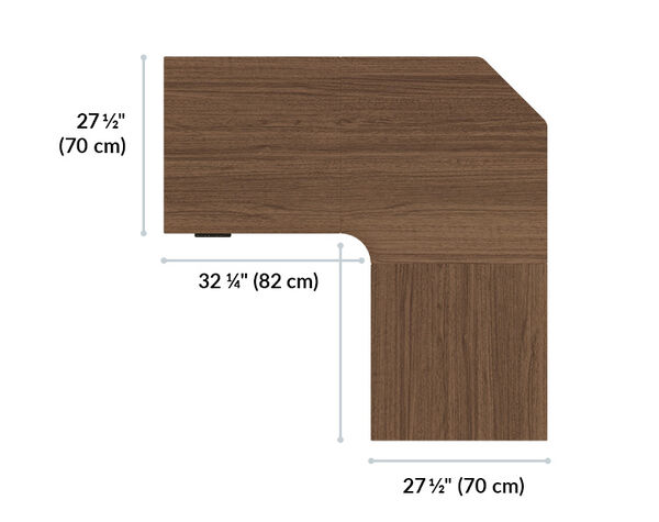 L-Shape Electric Standing Desk 60x60 Walnut is 60 inches wide a
