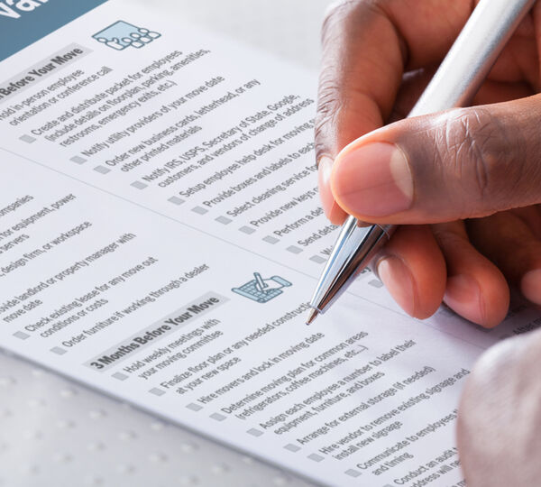 individual filling out a form