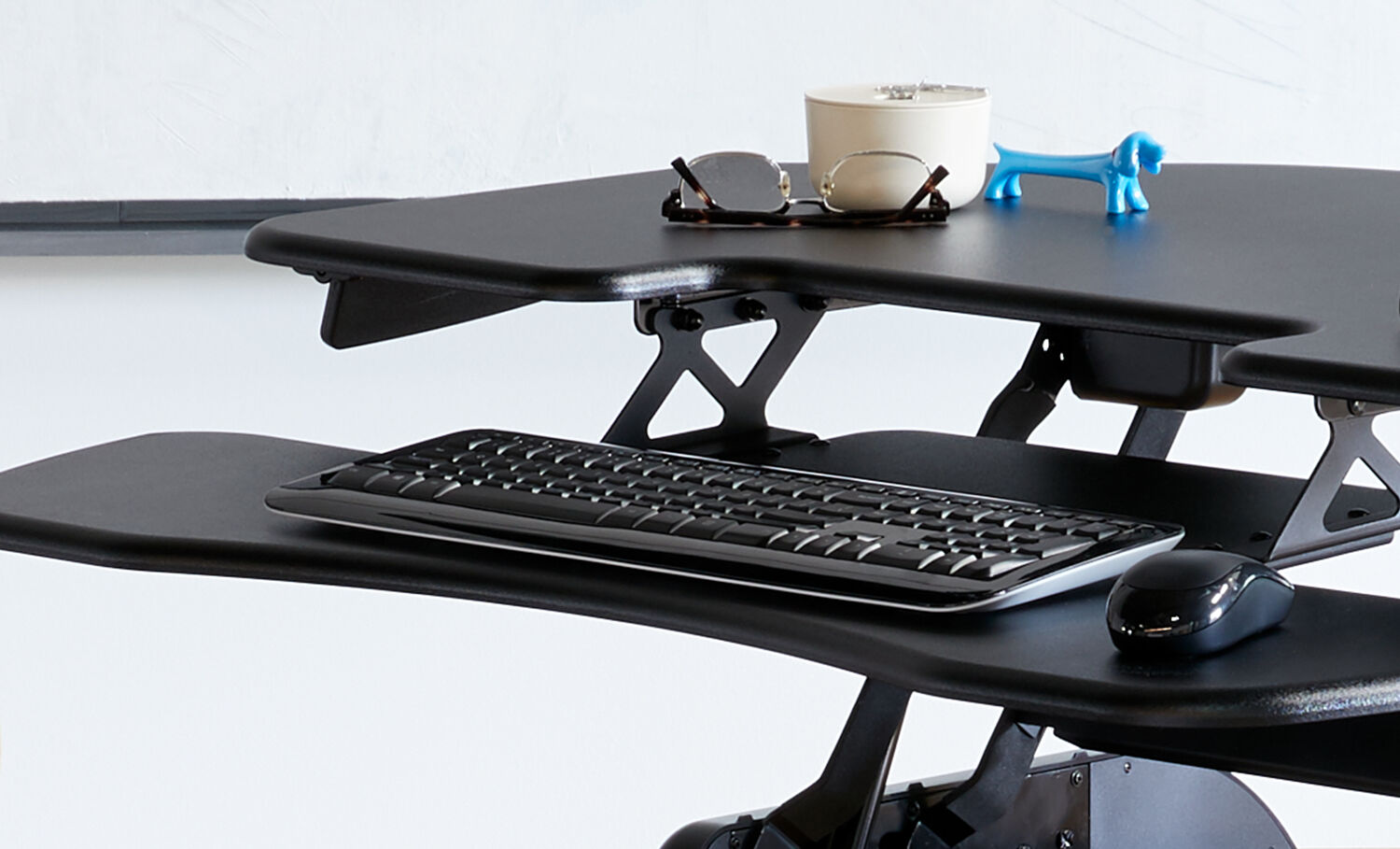 Close up of VariDesk Cube Corner 36