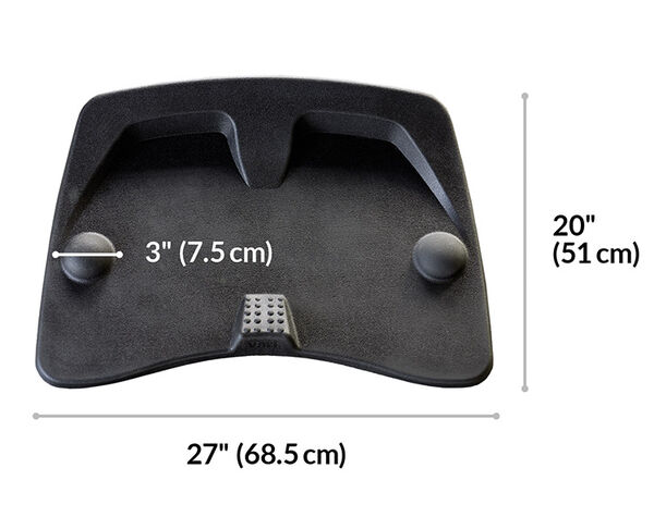 Vari activemat width 27 inches. Length 20 inches.