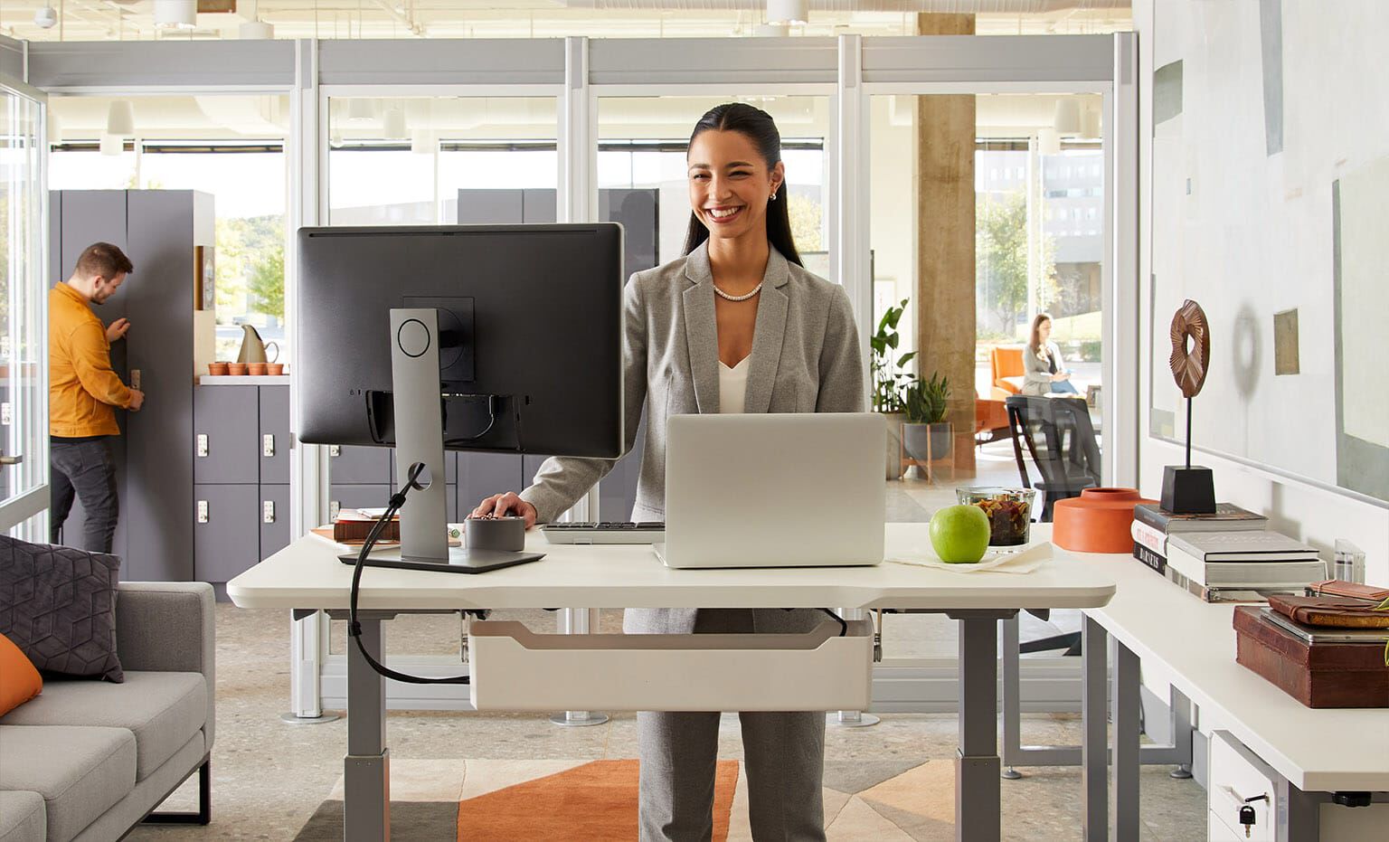 professional works from electric full desk